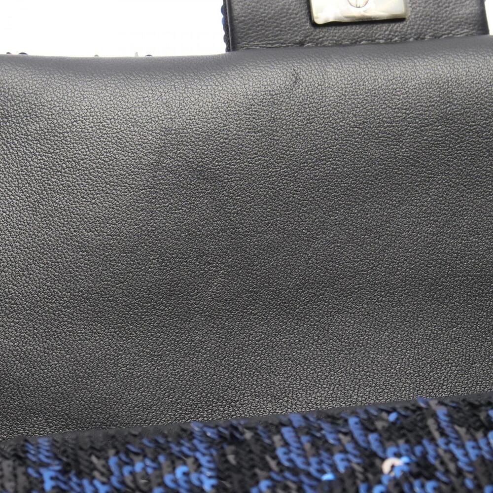 Chanel Mini Matelassé 20 Shoulder Bag/Handbag, Leather, Sequins, Women's, Blu... - Picture 6 of 7